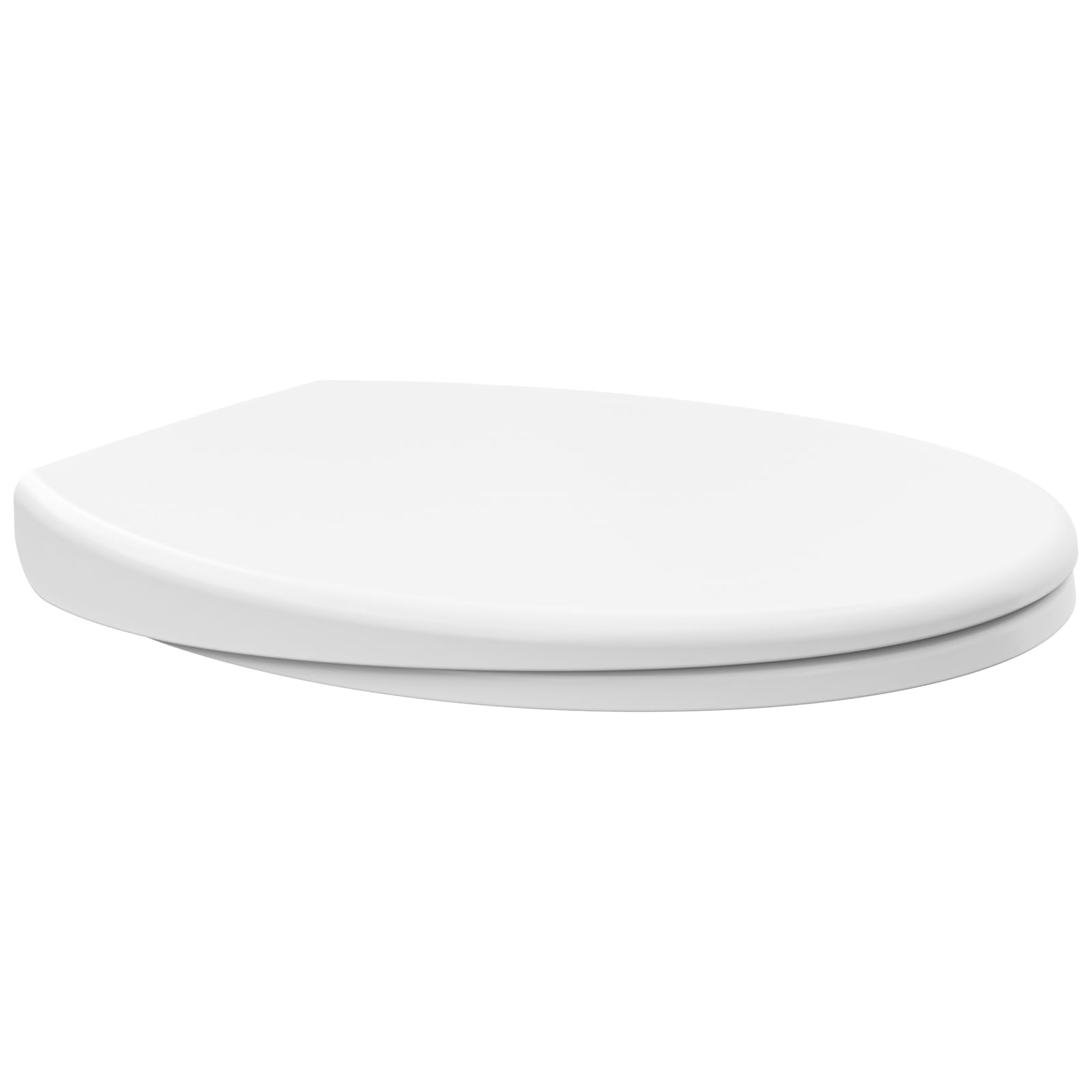 ANYCEE Verstärkter Toilettendeckel mit Absenkautomatik, Klodeckel Antibakteriell, Ovaler WC-Sitz aus Duroplast, Quick-Release-Deckel, Toilettenbrille universal, Weiß