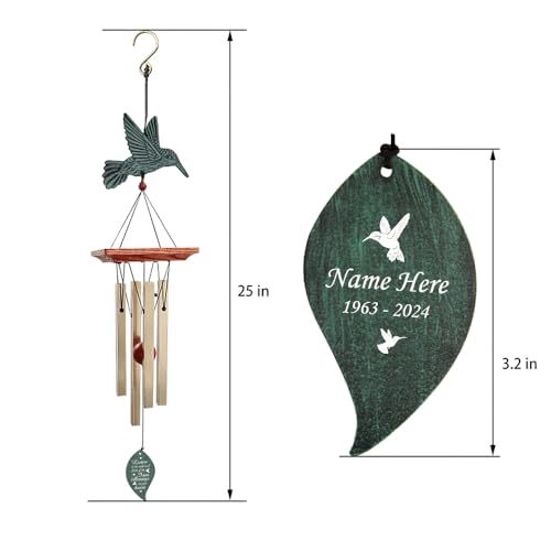 Image of ASTARIN Personalized Wind Chimes Outdoor Deep Tone,Customized Memorial Wind Chimes Large, Large Deep Tone Wind Chimes Outdoor for Garden Hanging Decor,Sympathy Gifts