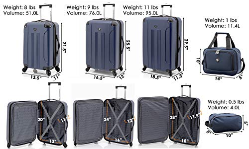 Travelers Club Chicago Hardside Expandable Spinner Luggage, Red, 5 Piece Set #TOP5