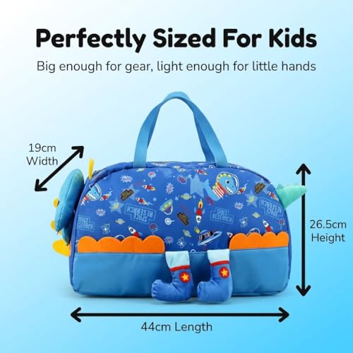 Image of Kids 3D Print Duffel Bag - Boys Travel, School & Sports Bag (Dinosaur)