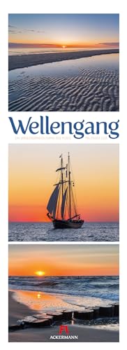 Wellengang Kalender 2025, Triplet-Wandkalender im Hochformat (24x66 cm) - Landschaftskalender mit Meer und Strand für Nord- und Ostsee-Fans