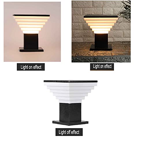 Image of Areezo Waterproof Outdoor Gate Light for Main Gate Pillar - Modern LED /Holder Based Lamp for Home, Garden & Balcony (Pack of 2, Deluxe Black)