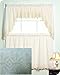 Fancy Collection 3pc Off White/Beige with Embroidered Kitchen/Cafe Curtain Tier and Swag Set Battenburg New (60