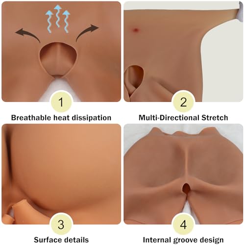 Women's Silicone Buttocks Shapewear with Hip Enhancer - Silicone Hips and Buttocks, Warm Brown (M/L/XL)3