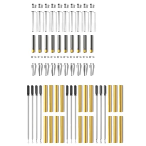 Ujjdwiurgh Slimline - Kit de bolígrafos para torneado de madera, juego de plata, suministros de manualidades, regalos hechos a mano y herramientas de escritura personalizadas