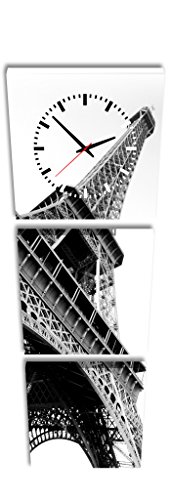 Proxta Reloj de Pared Cuadrado Torre Eiffel Blanco y Negro París Francia