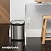 NINESTARS CB-DZT-50-13/12-13 Automatic Touchless Infrared Motion Sensor Trash Can Combo Set, 13 Gal 50L & 3 Gal 12L, Stainless Steel Base (Oval, Silver/Black Lid)