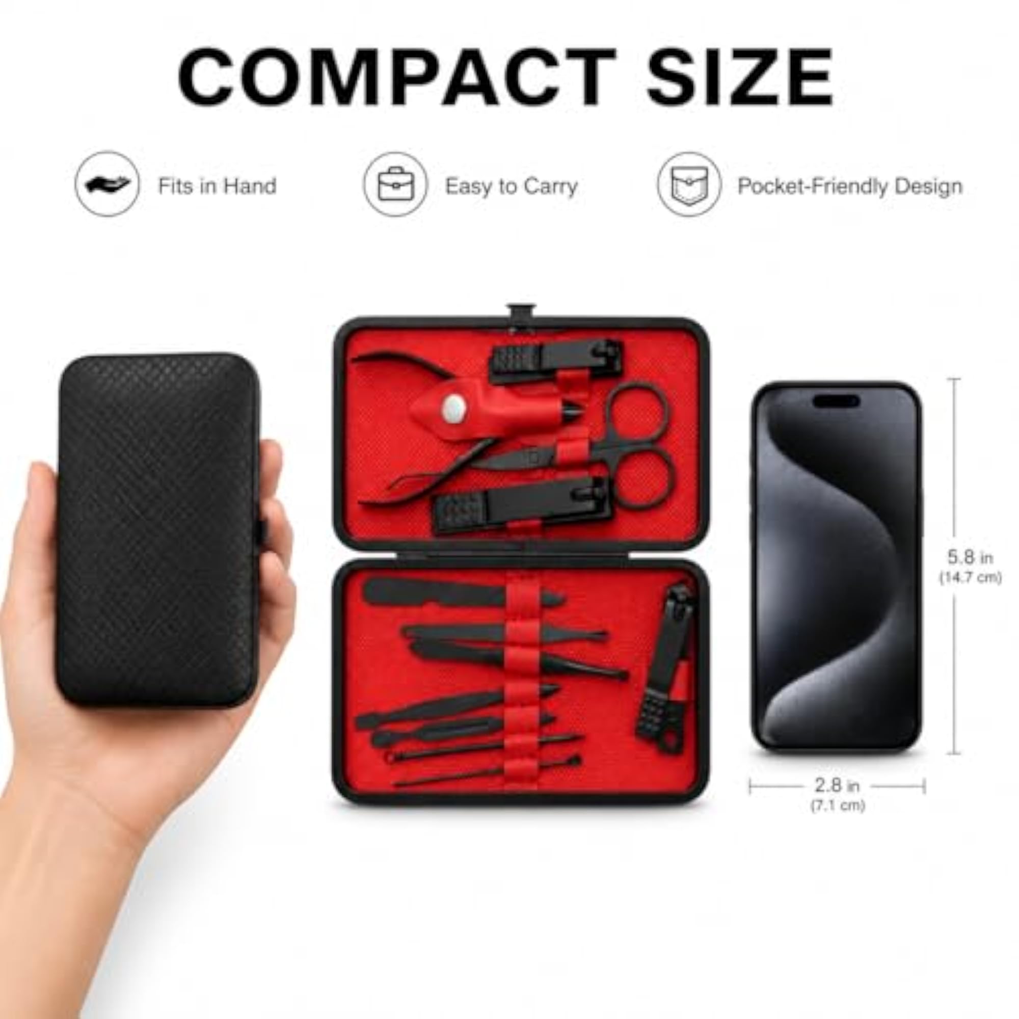 12 in 1 Manicure Pedicure Kit, Grooming Set for Men & Women