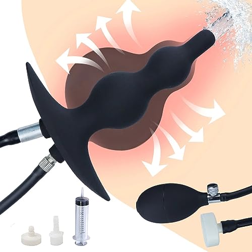Tapón anal inflable para dilatación cómoda sin dolor con bomba y enema de ducha vaginal