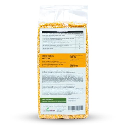 Ethnic Aahar Mung Dal Yellow - Classic Yellow Mung Beans for Dal & Curries (1 Kg)