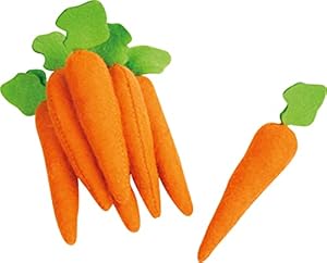small foot Filz-Möhren im 7-er Set, tolle Ergänzung für Kaufmannsladen, Kinderküche oder Rollenspiel, 4425, Orange