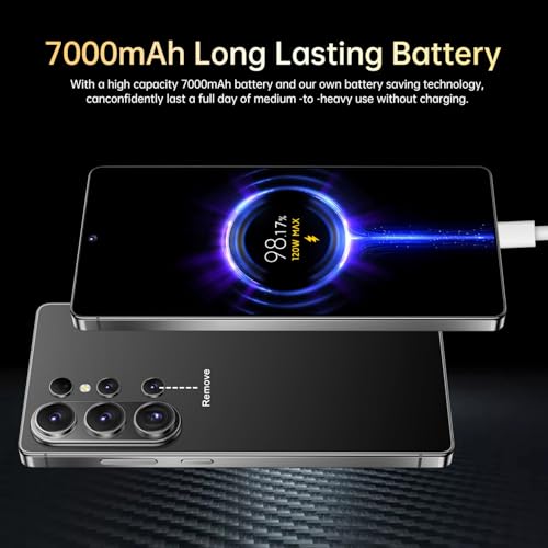 Image of SZV 26 Ultra Unlocked Cell Phone,16+1TB 5G Unlocked Phone, Built in Pen Android 15 Battery 7000mAh 6.99 inch HD Screen Smartphone, Dual SIM /Face ID /Fingerprint Lock /GPS (Black, 16+1TB)