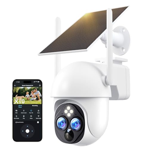 DIDseth Dual-Lens Solar Security Cameras Wireless Outdoor,
