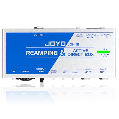 JOYO Passive Reamping and Phantom Powered Active Direct Box, Re-Amping Direct Box with 6.35mm and...