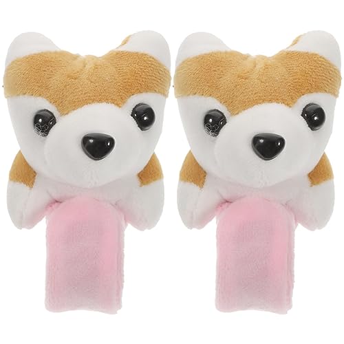 ibasenice 2 Piezas pulsera círculo pop fornido juguete masticar relleno pulseras de bofetadas de animales bebe animales de peluche pulsera a presión pulseras a presión a granel Felpa Yellow