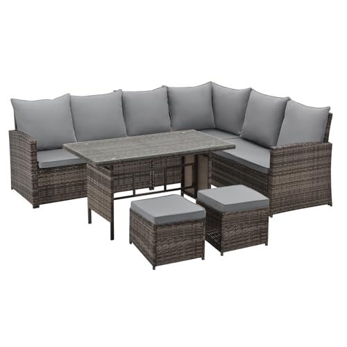 SVITA Monroe Garten-Lounge Set Polyrattan Lounge-Möbel Sitzgruppe...