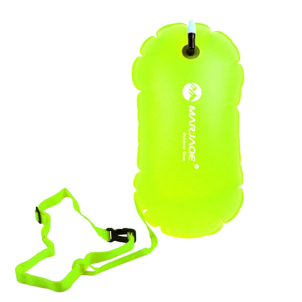 CLUB BOLLYWOOD High Visibility Swim Bubble Buoy Swimming Tow Float for Open Water Swimmers, Kayakers and Triathletes (Fluo Yellow) | Sporting Goods | Water Sports | Swimming