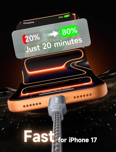 image for JSAUX 100W USB C to USB C Cable [2-Pack 3.3FT], USBC Type C Fast Charg