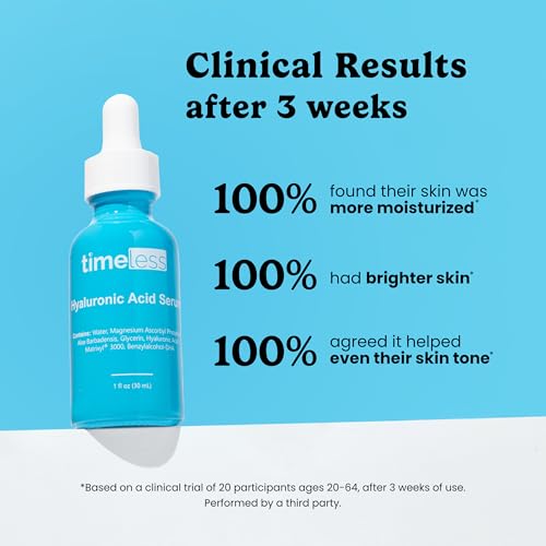 Image of Timeless Skin Care Hyaluronic Acid Vitamin C Serum - Brightens, Smooths, Rebuilds Collagen, Boosts Hydration - 28 Single Use Pouches