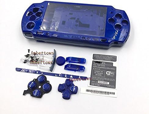 Coque de rechange pour console PSP 2000 2001 2002 2003 2004 avec bouton Bleu foncé
