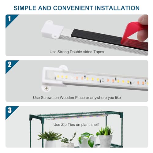 Image of Mosthink Grow Lights Full Spectrum LED Light Strip for Indoor Plants