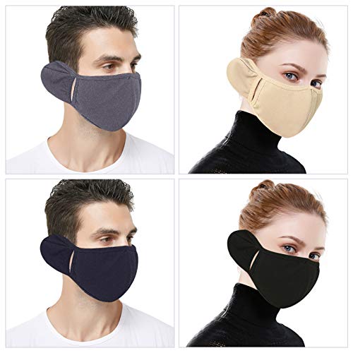 4 Pcs Women Winter Ear Muffs, Reusable Windproof Anti-Dust Warm Earmuffs, Unisex Skiing Riding Outdoor Sport Accessories