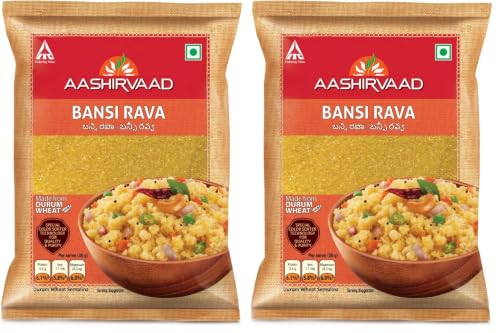 Image of Aashirvaad Bansi Rava, 1 kg - Color sorted for quality and purity (Pack of 2)