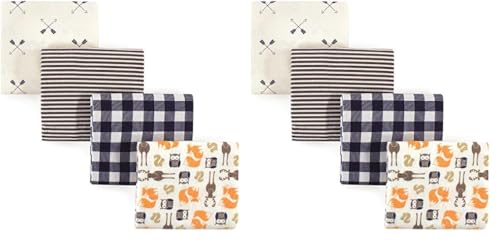 Image of Hudson Baby Unisex Baby Cotton Flannel Receiving Blankets, Forest, One Size (Pack of 2)