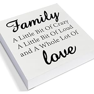 Family a Little Bit of Crazy Decorative Wooden Box Sign Family Quote Wood Block Plaque Decor Rustic Shelf or Wall Display for Home Living Room Bedroom Family a Little Bit of Crazy Decorative Wooden Box Sign Family Quote Wood Block Plaque Decor Rustic Shelf or Wall Display for Home Living Room Bedroom