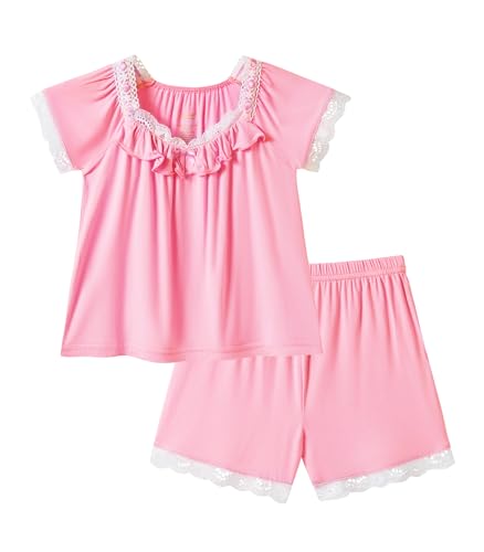 Image of Baby Girls Outfits Sets Summer Tee and Shorts Toddler 2-Piece Set for Kids Cooling Clothes,Viscose Made from Bamboo