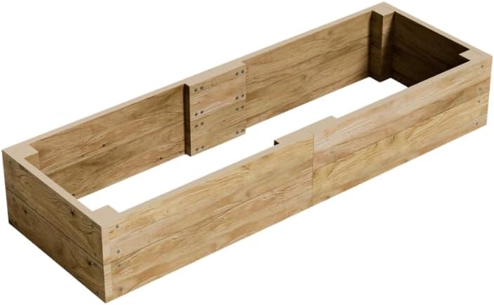 Conka Garden - Wooden Raised Bed Kit - Large Garden Planters for Vegetables, Herbs, Flowers – Start Growing Plants Earlier & Better - Durable & Resistant FSC Treated Timber 30cm H, 60cm x 180cm