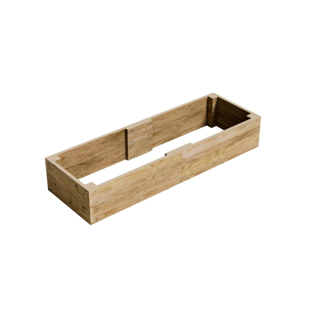 Conka Garden - Wooden Raised Bed Kit - Large Garden Planters for Vegetables, Herbs, Flowers – Start Growing Plants Earlier & Better - Durable & Resistant FSC Treated Timber 30cm H, 60cm x 180cm