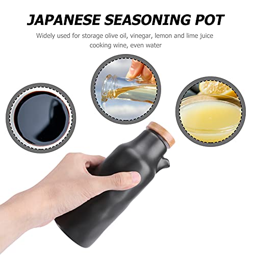 Cabilock Cerâmica Dispensador Com Rolha de Cortiça Estilo Japonês Molho de Soja Garrafa de Vinagre G