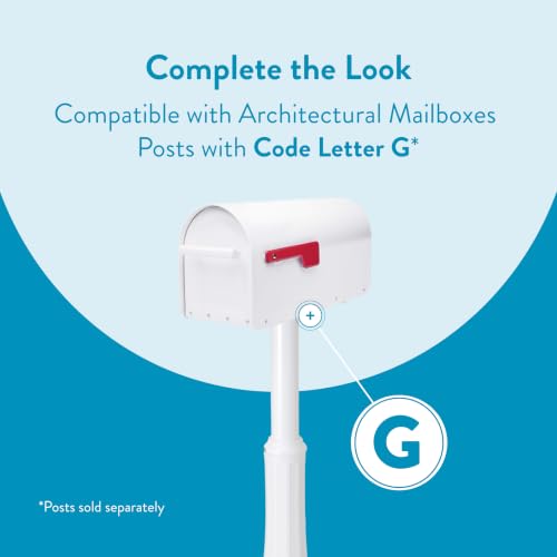 Image of Architectural Mailboxes Sequoia Post Mount Mailbox, White, Large