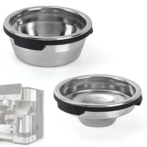 2pcs Single & Double Cup Filter Baskets for Ninja Luxe Cafe ES601 ES701, Pressurized Portafilter Basket with Magnetic Design Reusable Coffee Filters for Ninja Luxe Cafe Accessories