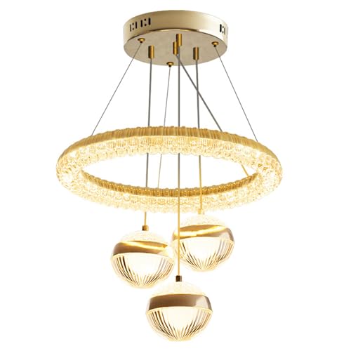 Chandelier de luxe moderne LED en aluminium pour salon élégant