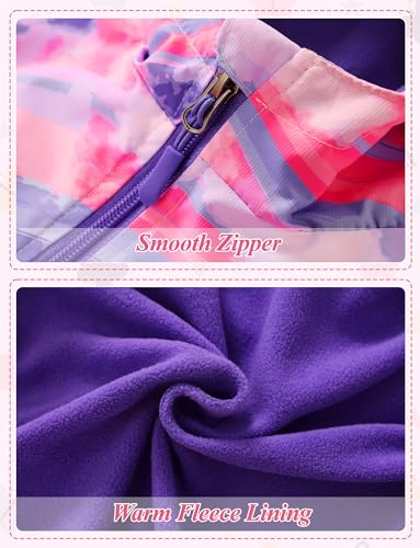 Happy Cherry Kids Rain Jackets Hood Lightweight Raincoats Fleece Lined Cycling Windproof Coat Windbreaker4