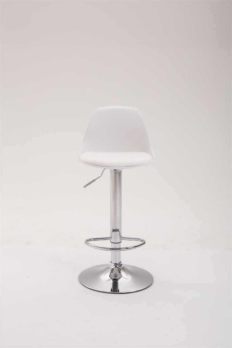 CLP Taburete Kiel con Asiento De Plástico, Reposapiés & Respaldo I Silla Alta Regulable En Altura | Color Blanco Color del Marco Cromado