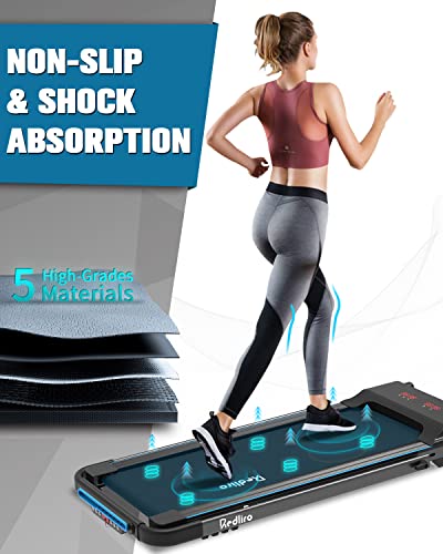 Redliro Under Desk Treadmill, 2 In 1 Motorized Portable Foldable Treadmill Compact Fold Up Walking Pad, Sturdy Folding Treadmill For Small Space With Remote Control Led Display For Home & Office Use #TOP2