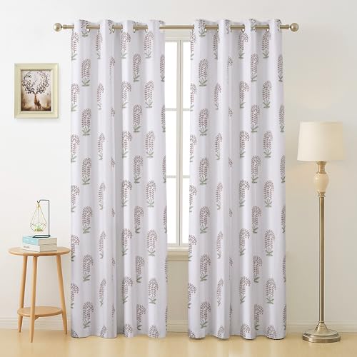 Image of Homestan 100% Cotton Block Print Long Door Curtains 9 Feet Long Set of 2 with Stainless Steel Grommets for Home Decor (9 X 4.5 Feet, Brown)