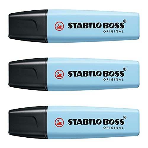 STABILO Boss Original Pastel Highlighters - Pack of 3 - Fresh of Blue