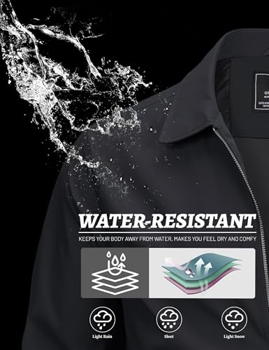 MAGCOMSEN Men's Lightweight Jackets Full Zip Up Light Coat Laydown Collar Jacket Casual Windbreaker Jacket with Zip Pockets2