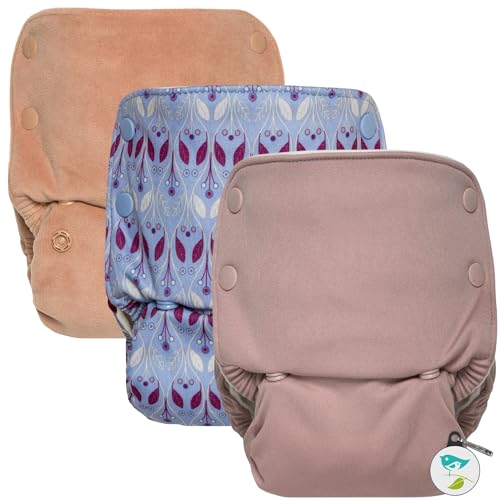 Image of GroVia Buttah Organic All in One Snap Baby Cloth Diaper (AIO) - 3 Pack (Color Mix 6)