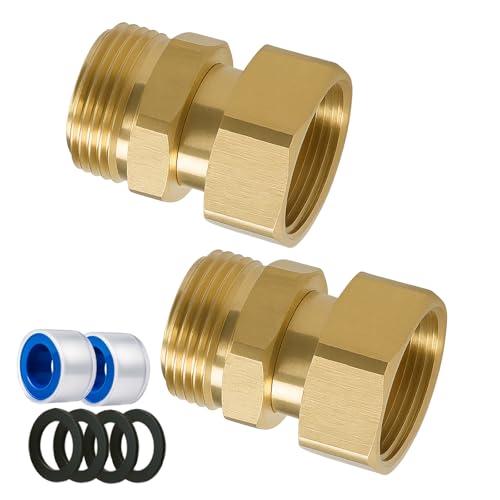 2 Pack Brass Garden Hose Swivel Connectors
