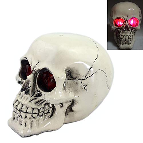 Halloween Skull Table Decoration, 5.9" Bald Head Skull - Scary Ghost Skeleton Skull for Halloween Party Home & Outdoor Decor (Bald Head Skull)