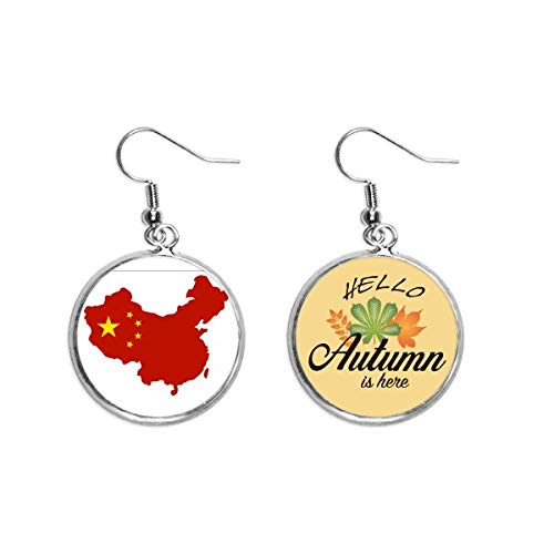 Pendientes de mapa con bandera de Otoño de alta precisión decorativa