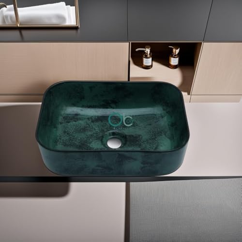 OBCO Ceramic Table Top Counter Top Wash Basin Vessel Sink Bathroom Sink Over count sink For Bathroom & Living Room -720 (DARK GREEN) (B0CP79C8XS) Amazon Price History, Amazon Price Tracker