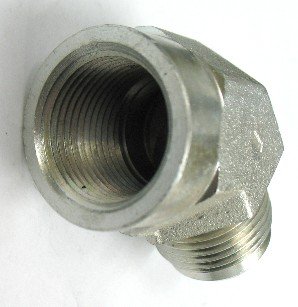 AF 2505-04-04 - 1/4 Male JIC 37 Degree Flare (7/16''-20 Threads) X 1/4 Female Pipe (.540''-18 Threads) Elbow 45