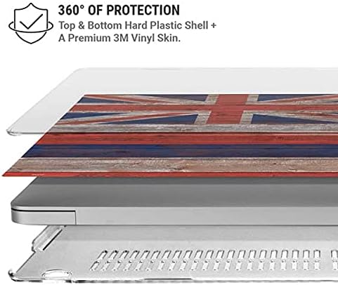 Skinit Case + Skin Compatible with MacBook Air 13in M1 (2021) Originally Designed Hawaiian Flag Dark Wood Design
