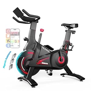 Yesoul Black Exercise Bike for Home,Smart White Cycling Bike Magnetic Stationary Bike, Low Noise Indoor Cycling Bike for Home Gym Electric Stationary Bike with Tablet Mount & Comfortable Seat Cushion for Women Apartment Workout Bike for Fitness